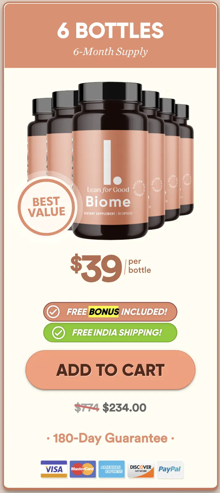 Leanbiome leanbiome 6 bottles